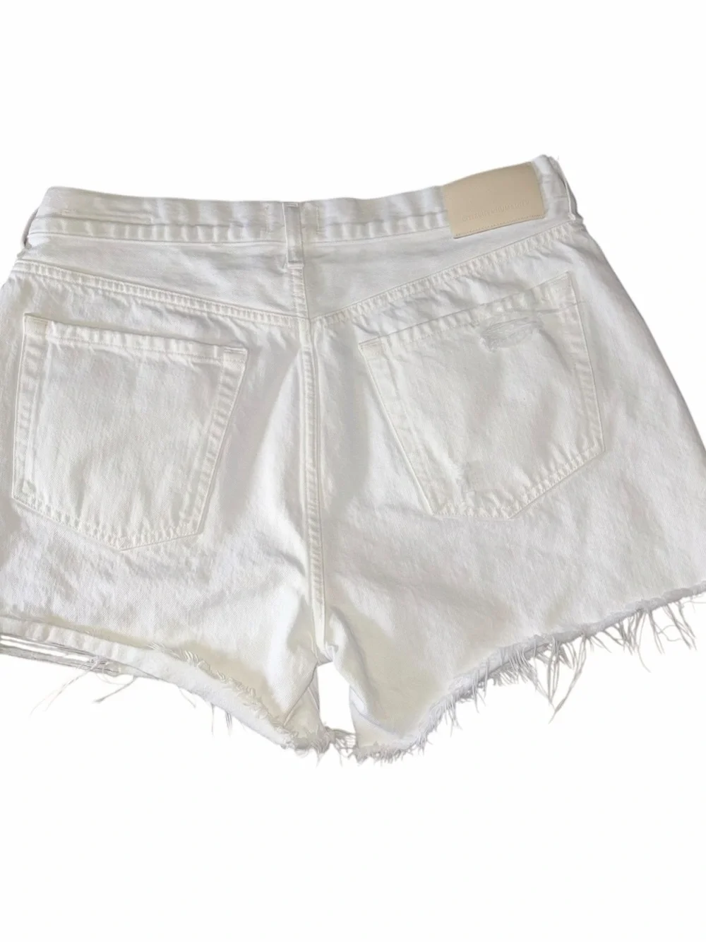 Citizens Of Humanity White Distressed Annabelle Long Frayed Denim Shorts